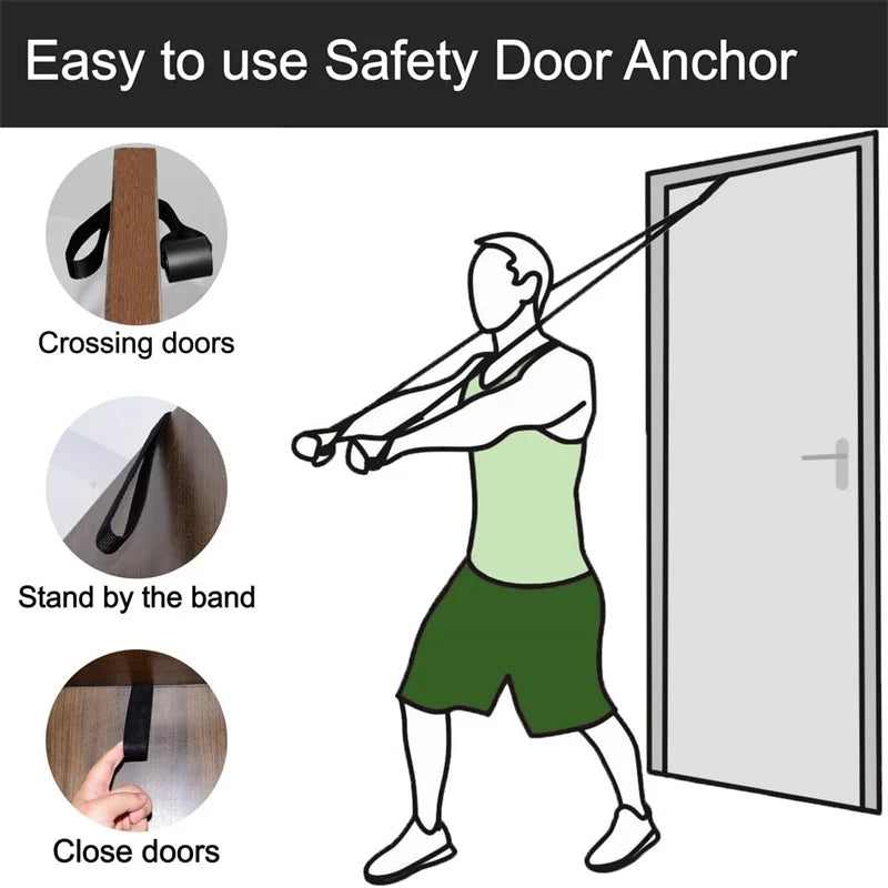 Elevate Your Workout with 1/2Pcs Elastic Resistance Door Anchor Holder Bands – Ultimate Fitness Equipment for Effective Strength Training